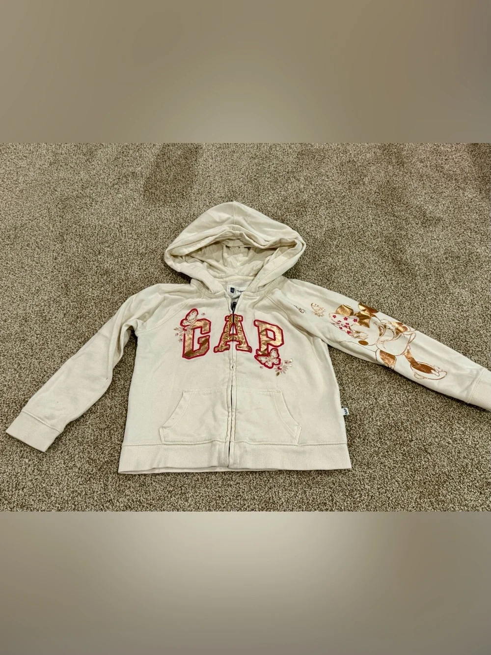 BabyGAP Cream Zip-Up Hoodie Jacket for Kids - Minnie Mouse